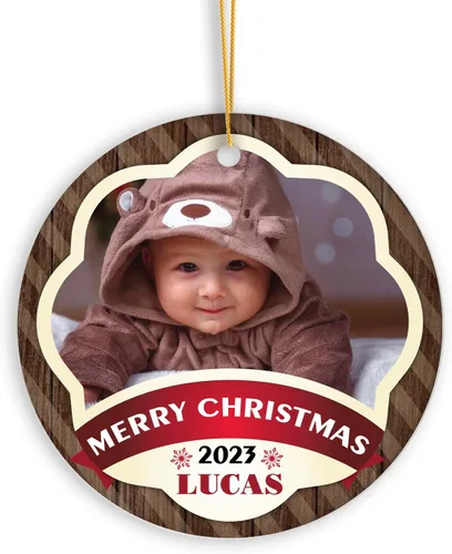 Vista 19 de Adorno personalizado de aniversario de boda, foto personalizada con nombre y fecha, adorno de aniversario de boda Navidad 2023, regalos de Navidad