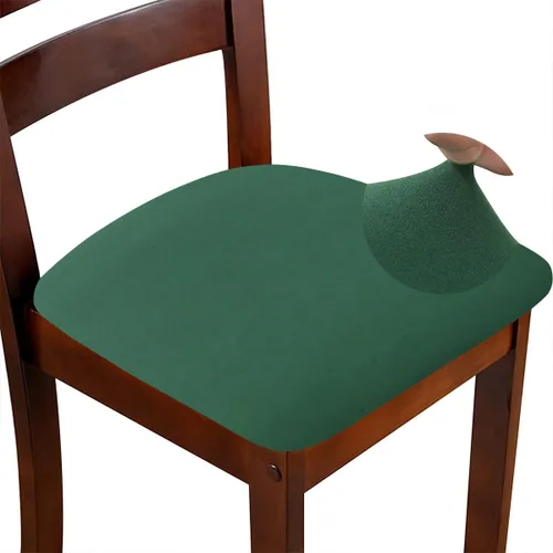Vista 14 de Juego de 4 fundas de asiento para silla, elásticas, estampadas, para comedor, cuadradas, extraíbles y lavables, fundas de cojín para cocina, oficina