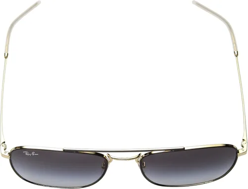 Vista 4 de Ray-Ban Man Sunglasses Black On Gold Frame, Grey Lenses, 55MM Negro sobre oro/gris claro gradiente gris oscuro