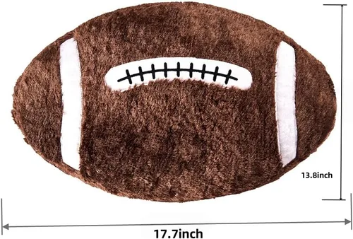 Vista 2 de XIYUAN Almohada deportiva de rugby de 17.7 x 13.8 pulgadas, almohada suave de peluche, juguetes de felpa de fútbol mullidos y duraderos, regalo