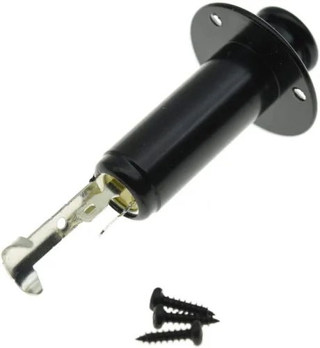 Vista 2 de KAISH 0.250 in Guitarra eléctrica acústica Bajo Mono Endpin Salida Jack Correa Botón Jack Socket Negro