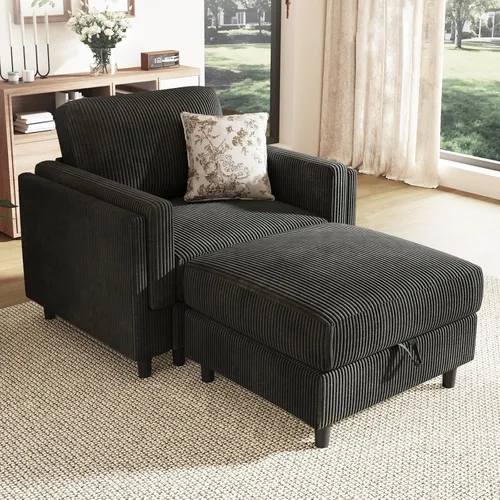 Vista 15 de Sofá de dos plazas para sala de estar, sofá modular pequeño seccional, color beige Cómoda silla de sala de estar con asiento profundo, sofá de 2