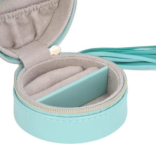 Vista 9 de TOPINCN Joyero de viaje para anillos, caja de almacenamiento de aretes, caja de almacenamiento portátil con cremallera, caja de almacenamiento
