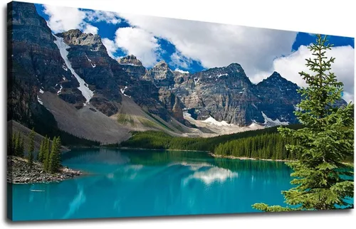 Vista 16 de Arte de pared grande con atardecer en el bosque, imagen de paisaje de Otoño Bosque Pu