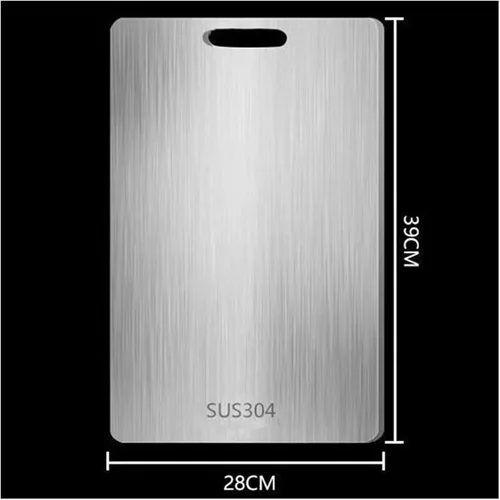 Vista 2 de Panel de acero inoxidable 316 y tabla de cortar cocina hogar espesado bloque de corte de doble cara amasado masa (15.4x11.0 in)