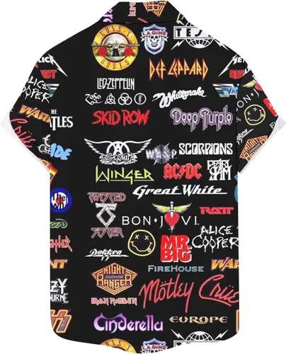 Vista 2 de Camisa de manga corta con botones para hombre, cuello de camisa con estampado abstracto, camisas casuales de playa