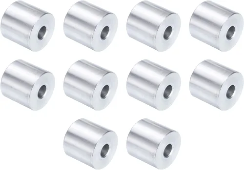 Vista 25 de uxcell 10 piezas de espaciador de aluminio con 1/2" de diámetro interno x 1" de diámetro exterior x 1" de longitud, con acabado liso, espaciador