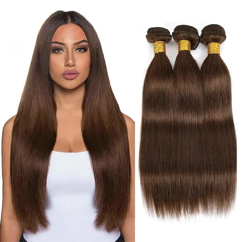 Vista 140 de Color 30 paquetes de cabello humano marrón onda del cuerpo paquetes 8 10 12 pulgadas brasileño virgen Remy extensiones de cabello humano doble trama