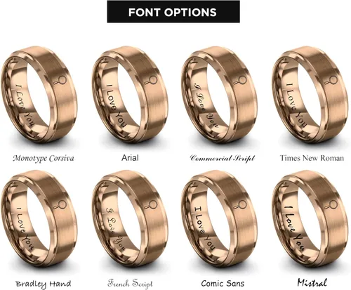 Vista 5 de Regalo para fanático estético vintage, anillo de espejo de mano, 0.315 in, pulido pulido, tungsteno, aniversario, boda, grabado personalizado