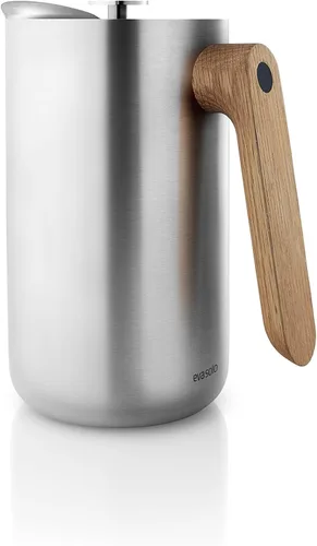 Vista 2 de Eva Solo Nordic Kitchen - Cafetera de prensa francesa de 34 onzas, jarra de acero inoxidable Thermo cafetiére con mango de madera de roble, diseño