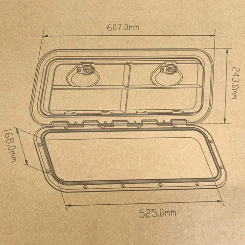Vista 2 de Amarine Made Boat Hatch Access Hatch and Lid Marine Grade 24" x 9-5/8" for Marine Caravan RV-White