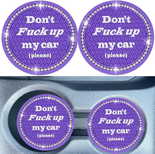 Vista 11 de Juego de 2 posavasos para tazas de coche, accesorios de interior de coche con cristales brillantes, soporte universal para tazas de coche negro