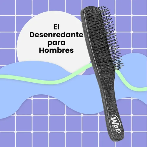 Vista 3 de Wet Brush Cepillo desenredante para cabello para hombres, negro, estimula el cuero cabelludo y la barba para un cabello más lleno y fuerte, cerdas