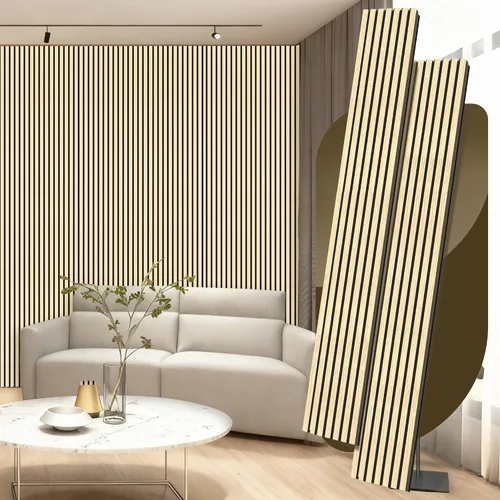Vista 15 de RITOLLO Paneles de madera para pared de 4.92 x 7.68 pulgadas, paneles acústicos para decoración de pared interior, panel de absorción de sonido
