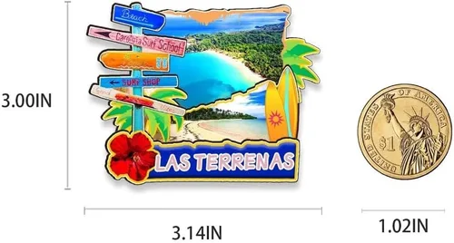 Vista 3 de Las Terrenas - Imán para nevera con imán de madera en 3D, para viajes, coleccionables, recuerdos, decoración hecha a mano, 2