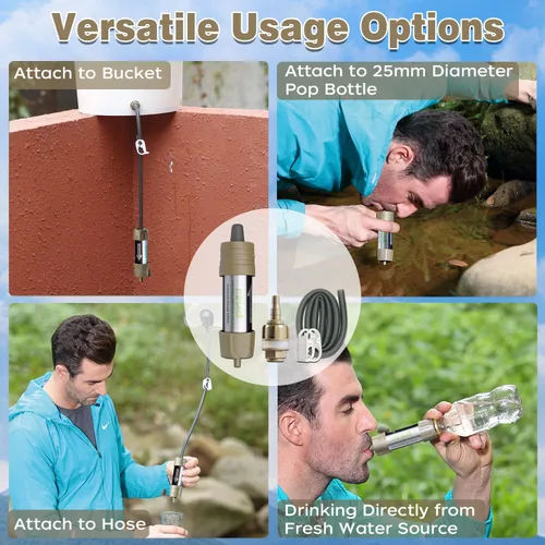 Vista 7 de Miniwell Filtro de agua portátil L630 con embalaje al vacío mejorado, almacenamiento de 25 años, opciones de uso versátiles y duraderas, paquete