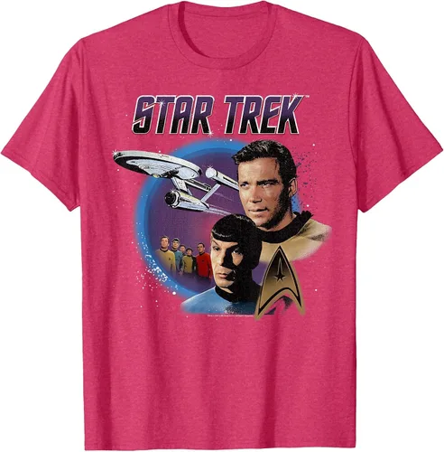 Vista 37 de Star Trek Original Series Vintage Enterprise T-Shirt Baby Blue