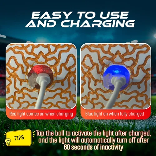 Vista 8 de Balón de fútbol que brilla en la oscuridad para niños #6 recargable con luz LED para piscina juvenil, ideal para regalo para edades de 6 a 15 años