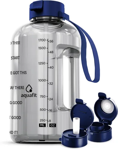 Vista 20 de AQUAFIT 1 Gallon Water Bottle with Time Marker Aguamarina
