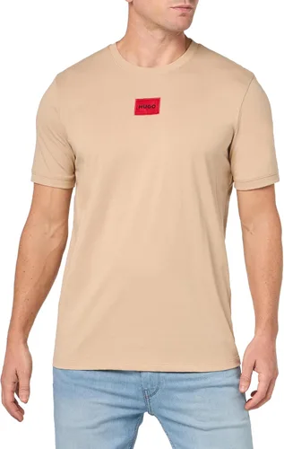 Vista 16 de Hugo Mens Ribbed Crew Neck Regular Fit Center Logo T-Shirt Blanco (Chalk White)