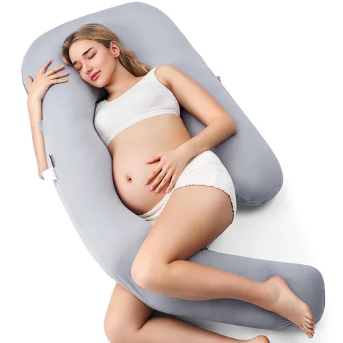 Vista 10 de Momcozy Almohada de embarazo para dormir - Dreamlign U Pro Almohada de Gris