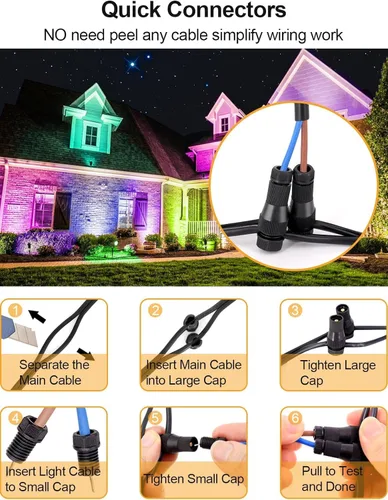 Vista 4 de ZUCKEO Luces de Paisaje que Cambian de Color de 12W RGB de Bajo Voltaje Iluminación de Paisaje Control Remoto, Foco LED Impermeable para Exteriores