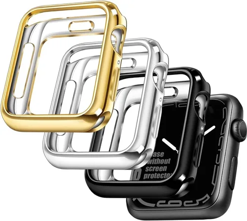 Vista 42 de top4cus - Funda ecológica protectora, de TPU suave y flexible, compatible con iWatch Series 5, Series 4, Series 3, Series 2 y Series 1 Negro