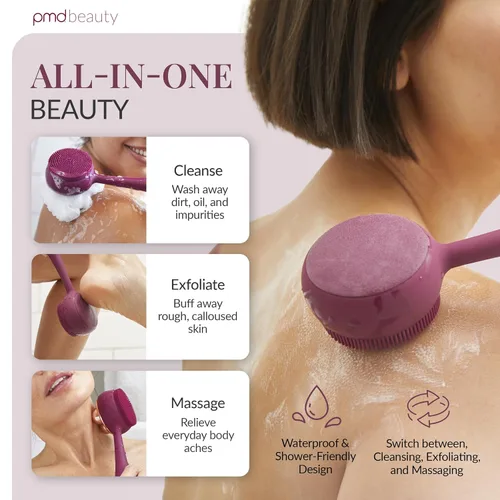 Vista 3 de PMD Beauty Clean Body - Elecrtic Smart Cleansing Device with Silicone Brush & Three Interchangeable Attachments to Cleanse, Exfoliate, & Massage Body