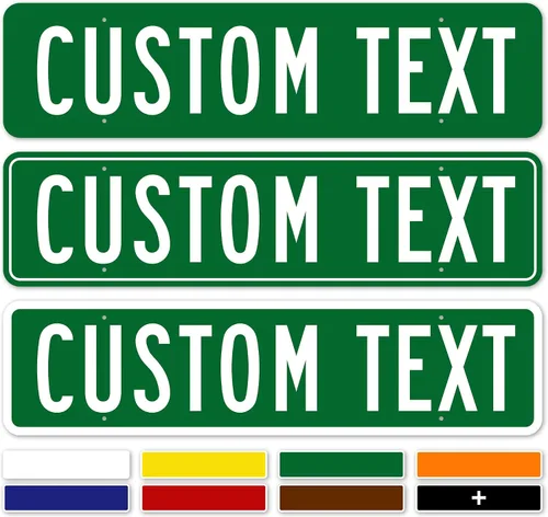 Vista 10 de My Sign Center - Letrero de calle personalizado, 8 colores, opción reflectante, montaje de 4 x 18 pulgadas, grueso libre de óxido, fabricado