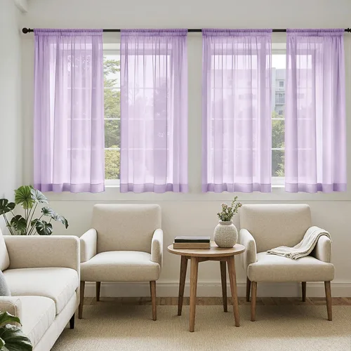 Vista 64 de MIULEE Cortinas traslúcidas marrón oscuro de 96 pulgadas de largo, 4