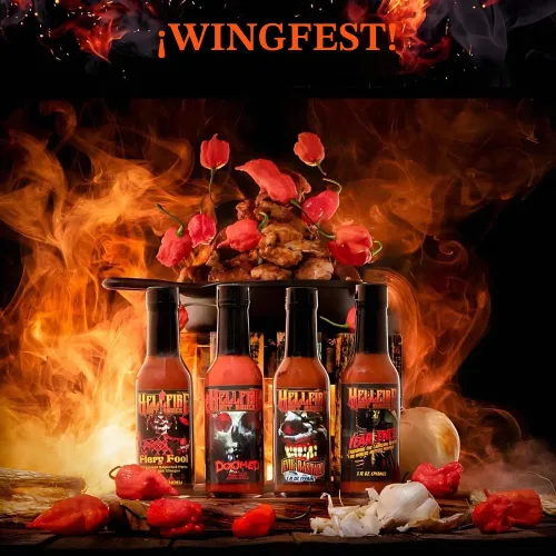 Vista 8 de Hellfire Fear This! Salsa picante galardonada Carolina Reaper de 5.0 fl oz