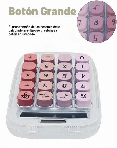 Vista 6 de Calculadora linda, calculadora mecánica (rosa)