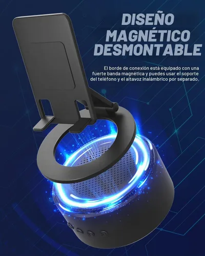 Vista 2 de Funistree Regalos para hombres, él, marido, soporte para teléfono celular con altavoz Bluetooth inalámbrico, regalos de aniversario de Navidad