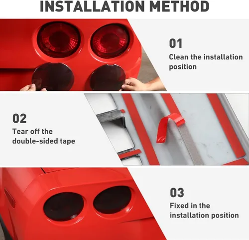 Vista 7 de Cubierta de marco de lámpara de faros traseros de automóvil para Chevrolet Corvette C6 2005-2013, luces reflectoras de parachoques trasero