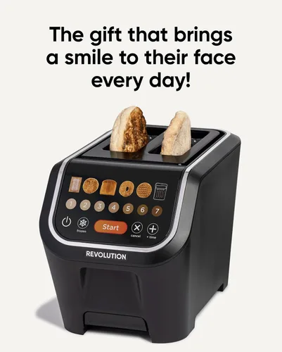 Vista 9 de Tostadora digital Revolution R90 – Tostadora de alta velocidad de 2 rebanadas con tecnología patentada InstaGLO 2.0 – Tosta pan, bagels, gofres
