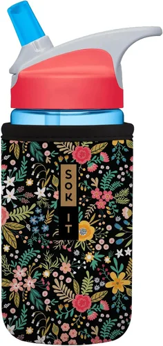 Vista 5 de Sok It BotlSok Funda para botella de agua con cubierta de neopreno aislante (Floral abstracto, se ajusta a CamelBak o Nalgene de 12 onzas)