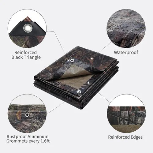 Vista 3 de LOOGU Lona impermeable resistente, cubierta de poliéster multiusos de camuflaje de árbol biónico