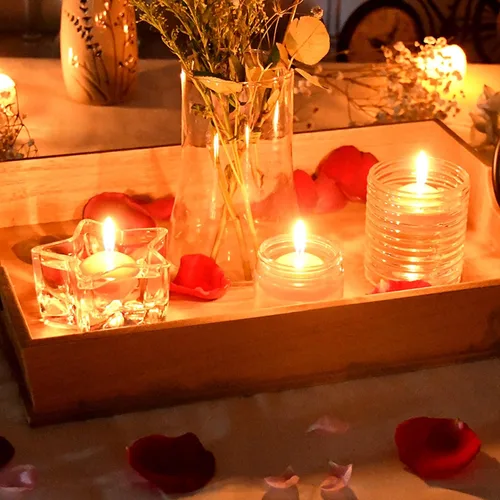 Vista 6 de Zest Candle Velas flotantes de 24 piezas, 1.75 pulgadas, rojo rubí