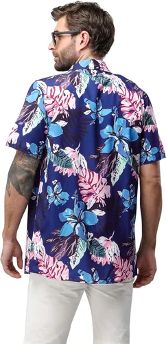 Vista 3 de MRIGNT Men's Hawaiian Shirt Short Sleeves Printed Button Down Summer Beach Shirts