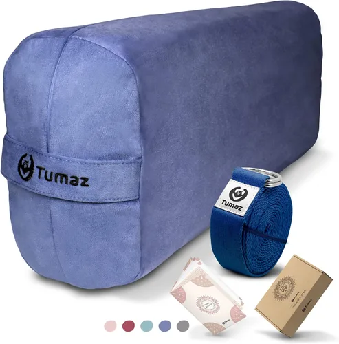 Vista 10 de Tumaz Yoga Bolster Set, Rectangular Yoga Bolster with Washable Cover Soft bolster for restorative yoga, meditation and stretching. Includes 8-ft