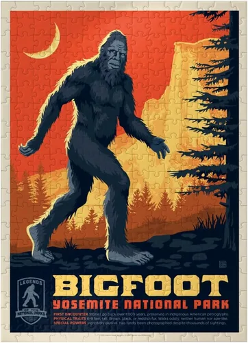 Vista 7 de MyPuzzle Legends of The National Parks: Yosemite's Bigfoot - Póster vintage - Rompecabezas de 100 piezas prémium para adultos