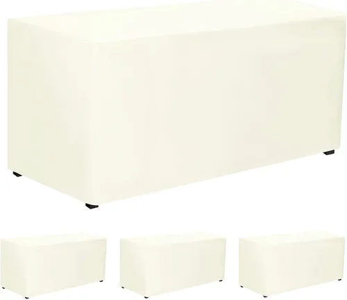 Vista 18 de PLOYMONO - Juego de 2 manteles ajustables, mantel de longitud hasta el suelo para mesa rectangular de 4 pies (122x61 cm) de poliéster, ideal