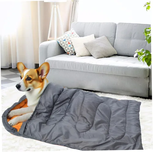 Vista 4 de Dog Sleeping Bag 45x29in Warm Soft Cat Sleeping Bag Portable Covered Dog Bed for Indoor Outdoor Covered Bed