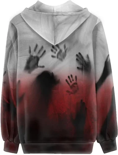 Vista 3 de Sprowallow Y2K - Sudaderas con capucha de manga larga para mujer, con bolsillos, ropa de calle para otoño, talla Plus