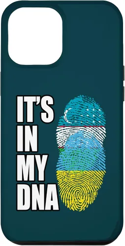 Vista 6 de Funda con bandera de ADN para iPhone 14 Uzbek And Ukrainian Mix Heritage