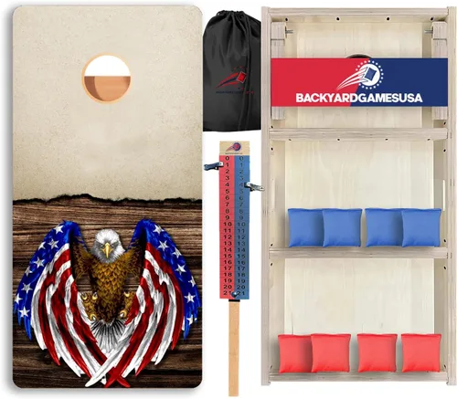 Vista 41 de CornholeGamesUSA Pro - Juego de tablas de Cornhole Fabricado en Estados Unidos Abedul báltico 3/4 Sin rebote Patas triples gruesas Dos 1