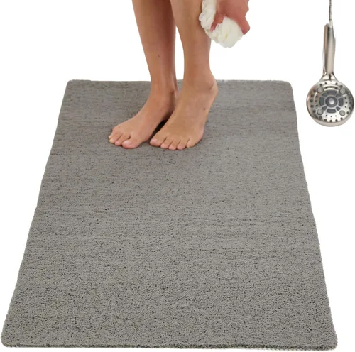 Vista 115 de Enkosi Alfombra de ducha antideslizante Loofah para suelos de ducha, bañera, baños, zonas húmedas, alfombrilla de baño acolchada con agujeros