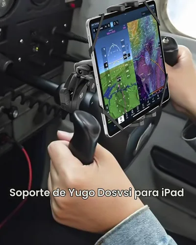 Vista 8 de Soporte de yugo para tableta, soporte de abrazadera de yugo para iPad para aviones, brazo de metal ajustable de 360° entrenador de aviación soporte