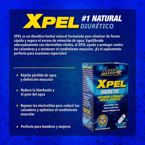 Vista 3 de MHP Xpel máxima fuerza Diurético Cápsulas, 80 Cápsulas (embalaje puede variar)