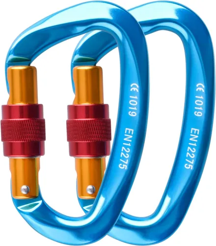 Vista 12 de TRIWONDER Mosquetones de alta resistencia 12kN 25kN Mosquetones pequeños para llaves de hamaca arnés de correa de perro camping senderismo
